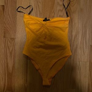 Orange strapless Forever 21 bodysuit